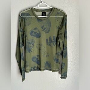 Urban Outfitters Sheer Graphic Mesh Top – Size Medium